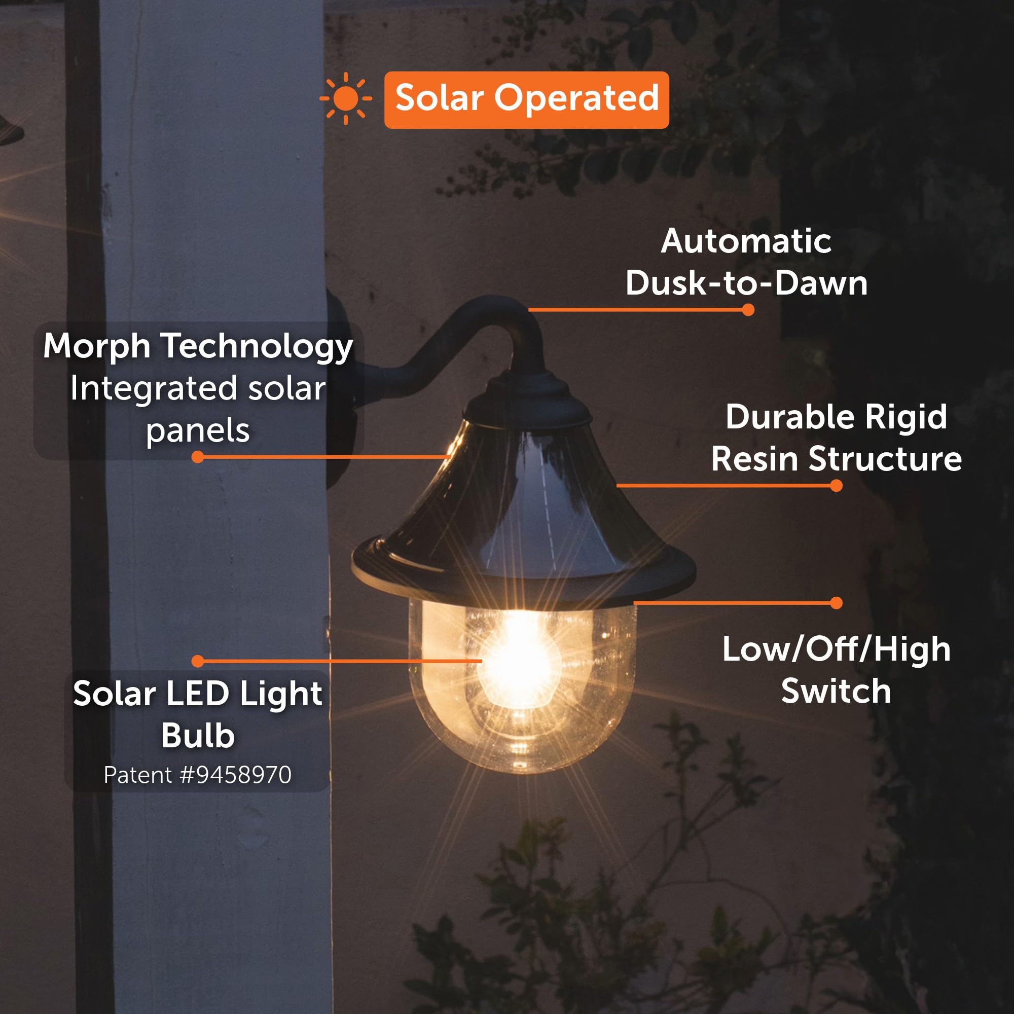 サンプラ SUNPLAZA オニガメ 蓄光 GID GAMA SONIC Polaris 2-Light Black Aluminum Solar Lamp Post Light